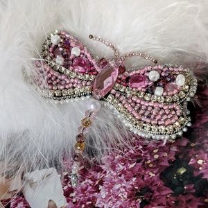 Dragonfly Pink Brooch